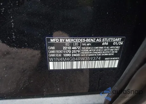 2024 Mercedes-Benz Glb 250 z USA, uszkodzony, nr VIN W1N4M4GB4RW359374